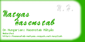 matyas hasenstab business card